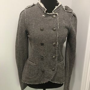 Vintage  Unique Find Stretch Cotton Tailored Medium  Miliary Style Jacket